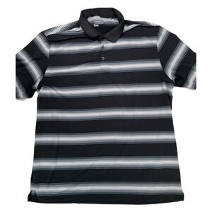 Nike Golf Men's Dri Fit Tour Performance Polo Shirt Striped Black White Size XXL